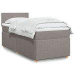 vidaXL Sommier à lattes de lit avec matelas Taupe 90x190 cm Tissu