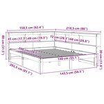 vidaXL Lit bibliothèque sans matelas 140x200 cm bois massif de pin