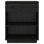 vidaXL Armoire console Noir 60x34x75 cm Bois de pin solide