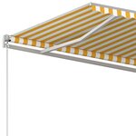 vidaXL Auvent rétractable automatique avec poteaux 5x3m Jaune et blanc