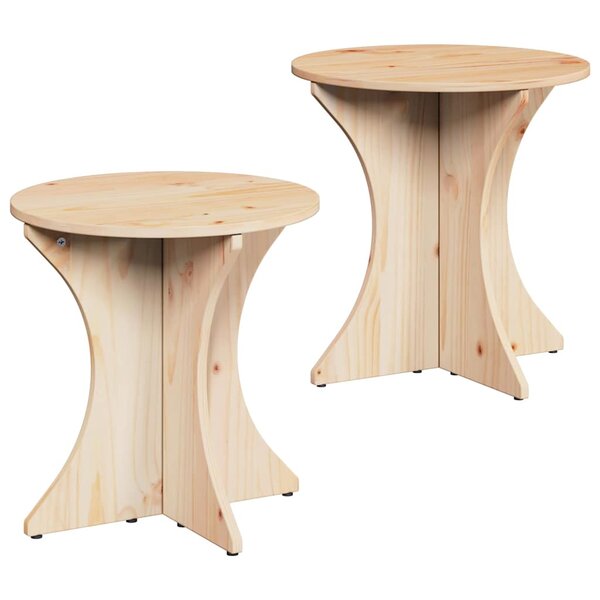 vidaXL Table basse 2 Pièces Naturel Bois massif en pin
