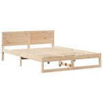 vidaXL Cadre de lit avec tête de lit Naturel 160 x 200 cm Pin massif