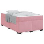vidaXL Cadre de lit avec matelas Rose 120 x 190 cm Velours