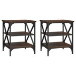 vidaXL Tables d'appoint 2 Pièces Chêne marron 40x42x50 cm Bois ingénierie