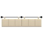 vidaXL Tête de lit suspendue Crème Tissu