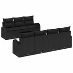 vidaXL Ensemble de canapé de jardin 8 Pièces Noir 55 x 55 x 37 cm