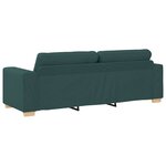 vidaXL Canapé 3 Pièces Vert foncé 221 x 80 x 80 cm Tissu en lin mélangé