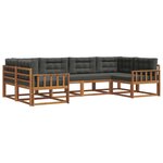 vidaXL Ensemble de canapés d'extérieur 6 pc Naturel et Anthracite