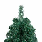 vidaXL Demi-arbre de Noël artificiel pré-éclairé et boules vert 150 cm