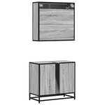 vidaXL Ensemble de meubles de salle de bain 2 Pièces Sonoma gris