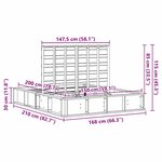vidaXL Cadre de lit avec stockage Marron cire 150 x 200 cm Pin massif