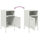 vidaXL Tables de chevet 2 Pièces blanc 36x39x68 cm acier