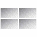 vidaXL Plaques à damier 4 Pièces Argent 70 x 40 cm Aluminium