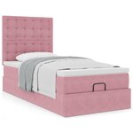 vidaXL Cadre de lit ottoman avec matelas rose 80x200 cm velours