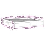 vidaXL Cadre de lit Blanc Bois massif 200x200 cm