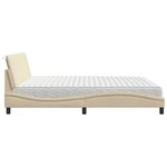 vidaXL Lit avec matelas Hanko crème 200x200 cm tissu