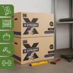 Pack and Move - Lot de 15 Cartons Déménagement X Strong - 60 x 40 x 40 cm - Charge 40 kg - Extrême Résistance - Grande Capacité