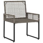 vidaXL Ensemble de meubles d'extérieur 3 Pièces Gris et marine