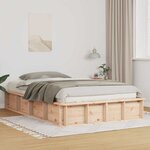 vidaXL Cadre de lit Marron 140 x 190 cm Bois massif en pin