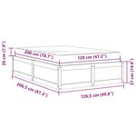vidaXL Lit avec matelas cire marron 120x200 cm bois massif de pin