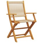 vidaXL Ensemble de bistro 3 Pièces beige polypropylène et bois massif