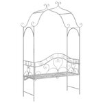 vidaXL Banc Blanc Métal 121 x 48 x 200 cm Incrustations décoratives