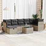 vidaXL Salon de jardin 8 Pièces avec coussins gris clair résine tressée