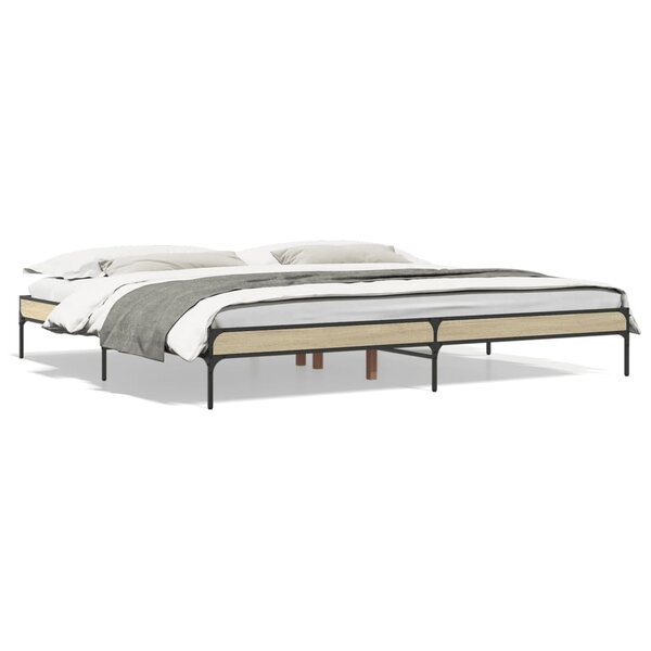 vidaXL Cadre de lit sans matelas chêne sonoma 200x200 cm