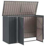 vidaXL Boîte de Rangement de Jardin Noir 214 x 82 x 132 cm Acier
