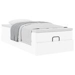 VidaXL Cadre de lit ottoman avec matelas blanc 100x200 cm similicuir