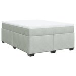 vidaXL Sommier à lattes de lit et matelas Gris clair 140x200cm Velours