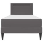 vidaXL Cadre de lit avec bandes LED Gris 90 x 190 cm Simili cuir