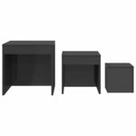 vidaXL Tables gigognes 3 Pièces Gris brillant Bois d'ingénierie