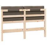 vidaXL Tête de lit capitonnée Marron et Taupe 135 cm Pin massif