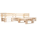 vidaXL Canapés de jardin palette 4 Pièces Naturel Bois
