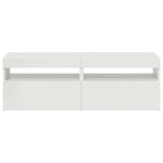vidaXL Meubles TV avec lumières LED 2 Pièces blanc brillant 60x35x40 cm