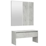 vidaXL Ensemble de meubles de couloir Gris béton Bois d'ingénierie