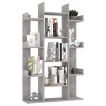 vidaXL Bibliothèque Gris béton 86x25 5x140 cm Bois d’ingénierie