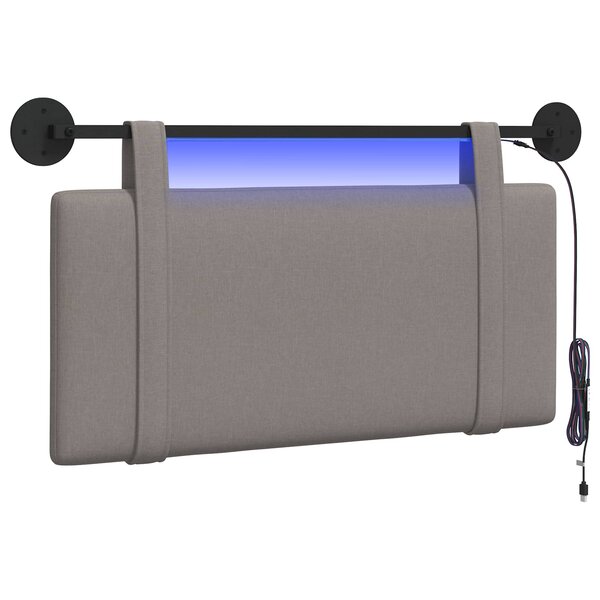 vidaXL Tête de lit suspendue Taupe Tissu