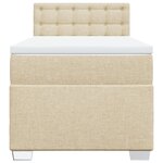 vidaXL Sommier à lattes de lit avec matelas Crème 100x200 cm Tissu