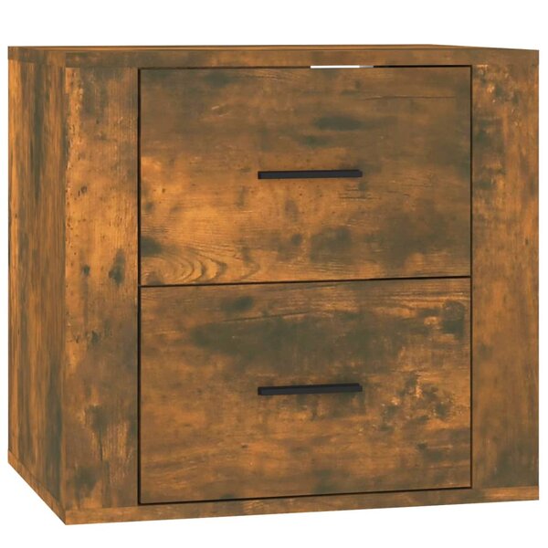 vidaXL Table de chevet murale Chêne fumé 50x36x47 cm