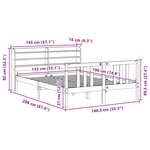 vidaXL Cadre de lit et tête de lit sans matelas 135x190 cm