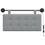 vidaXL Tête de lit suspendue Avec lumière LED Gris clair Tissu