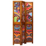 vidaXL Paravent 3 panneaux marron 35x1.5x160 cm en bois massif acacia