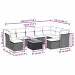 vidaXL Salon de jardin 10 Pièces avec coussins noir résine tressée
