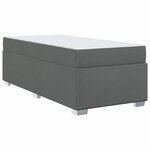 vidaXL Cadre de lit avec matelas Gris foncé 90 x 190 cm tissu