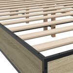 vidaXL Cadre de lit chêne sonoma 120x190 cm bois d'ingénierie et métal