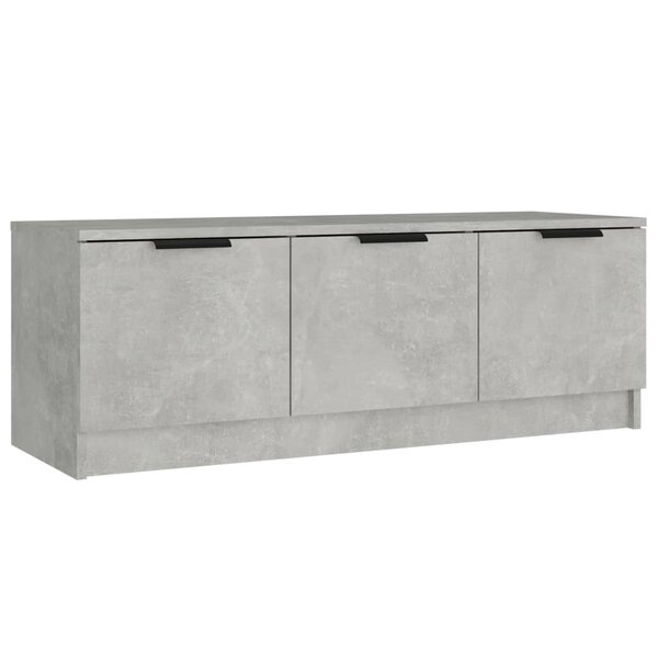 vidaXL Meuble TV Gris béton 102x35x36 5 cm Bois d'ingénierie