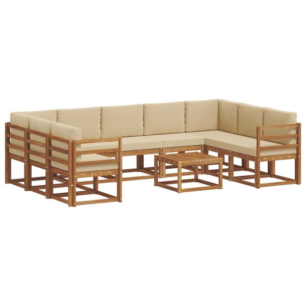vidaXL Ensemble de canapés d'extérieur 10 Pièces Naturel et Beige