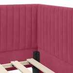 vidaXL Cadre de lit d'angle Rouge bordeaux 80 x 200 cm Velours